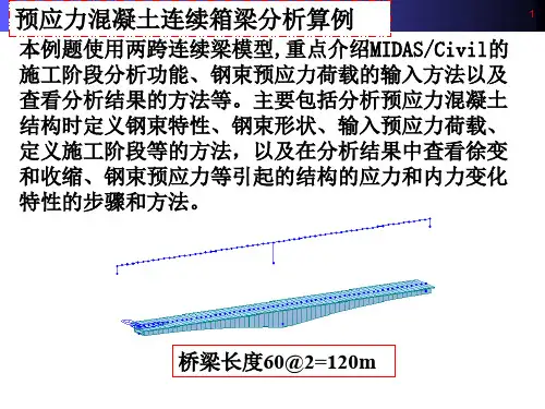 Midas预应力混凝土连续箱梁分析算例课件