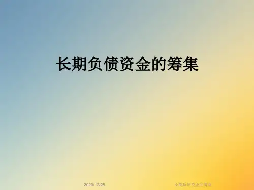 长期负债资金的筹集