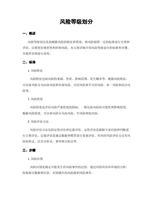 风险等级划分