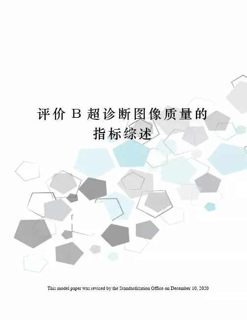 评价B超诊断图像质量的指标综述