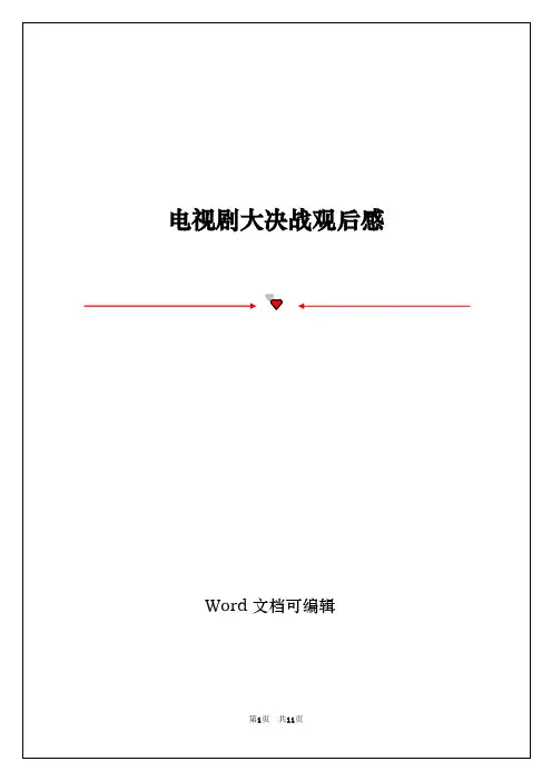 电视剧大决战观后感