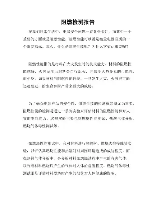 阻燃检测报告