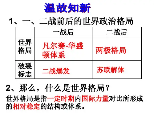 人教部编版初中九年级下册历史-第21课 冷战后的世界格局【课件】共14张PPT
