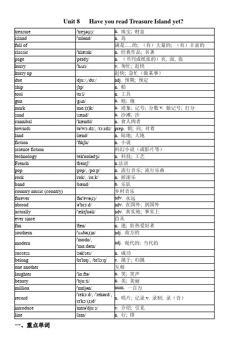 2020年人教版新目标 英语 八年级下册  Unit 8  Have you read Treasu
