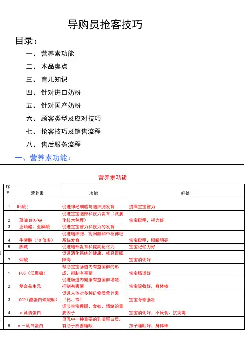 奶粉导购员培训资料
