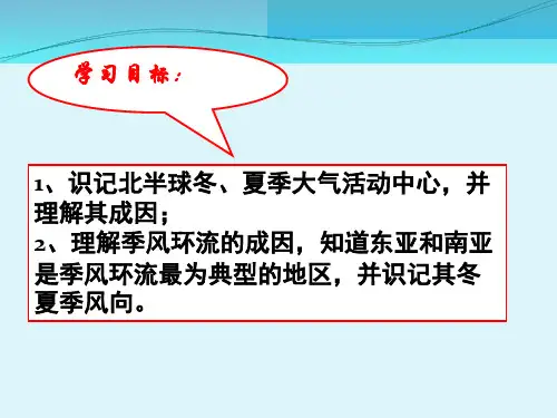 大气运动规律大气活动中心与季风环流ppt课件