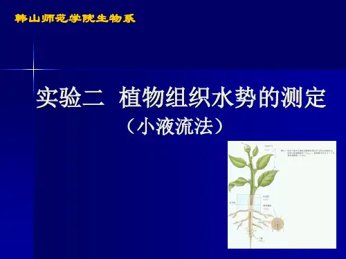 植物生理学实验2植物组织水势的测定