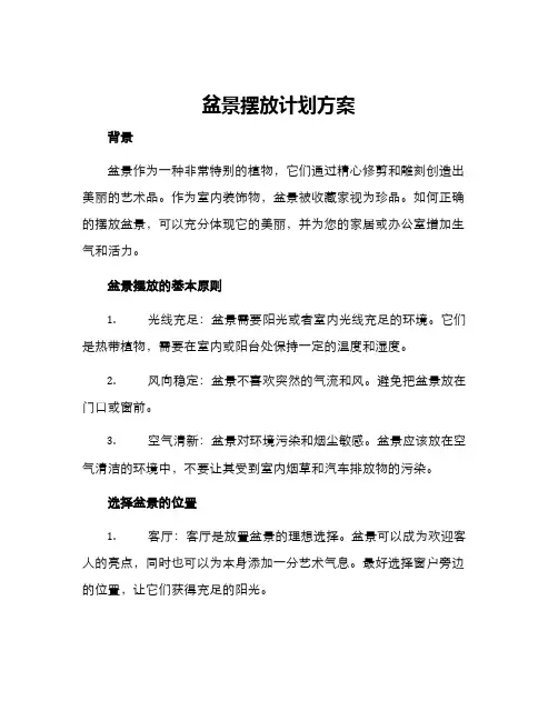 盆景摆放计划方案