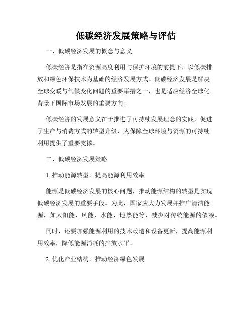 低碳经济发展策略与评估