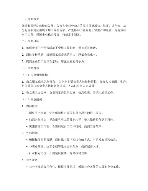 用工荒应急预案