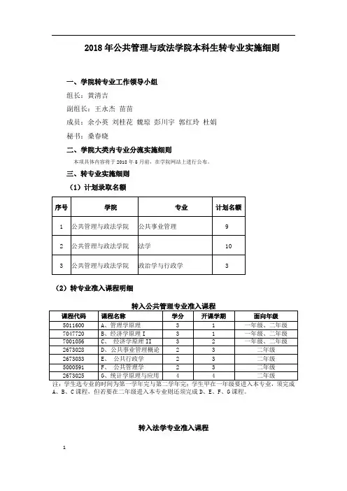 西南交通大学公政学院(成都校区)学生转专业管理办法及实施细则