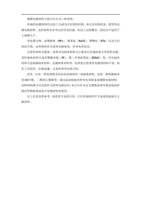 薄膜电极材料