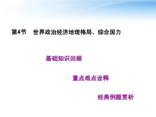 【高考教练】2012届高考地理一轮复习 第十一单元第4节世界政治经济地理格局、综合国力精品课件 人教版