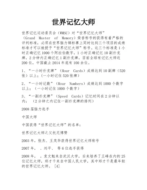 世界记忆大师