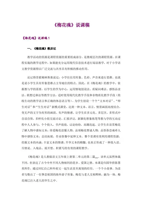 《梅花魂》说课稿_4
