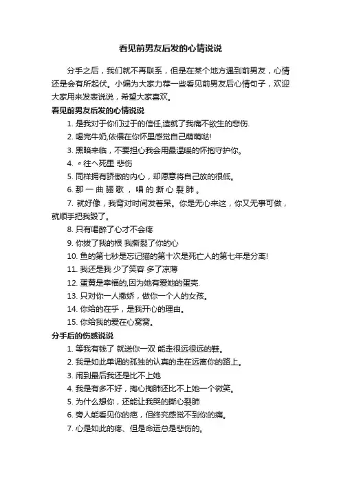 看见前男友后发的心情说说