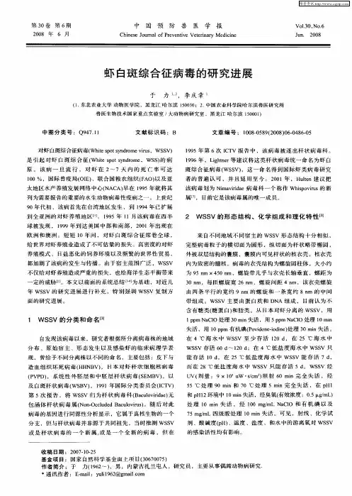 虾白斑综合征病毒的研究进展