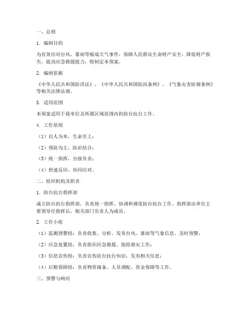 防台抗台专项应急预案