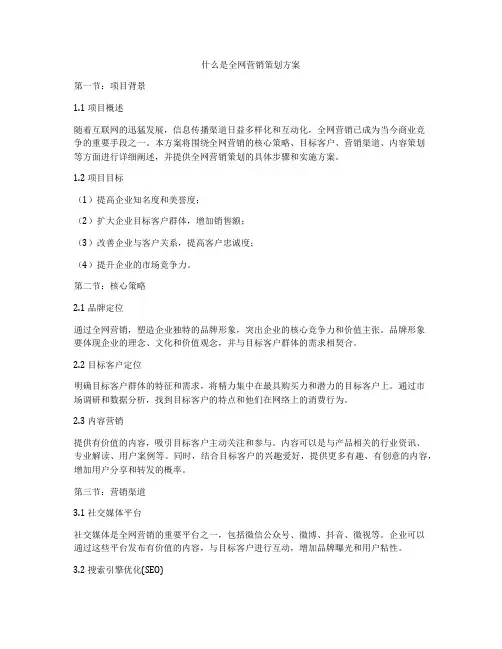 什么是全网营销策划方案