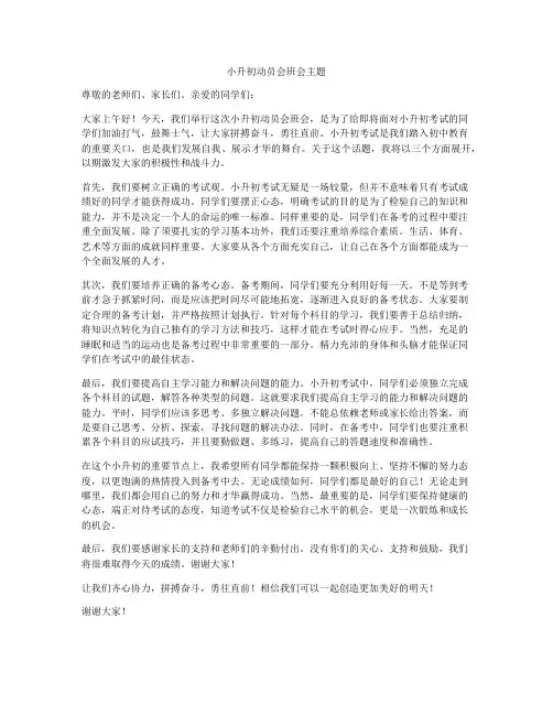 小升初动员会班会主题