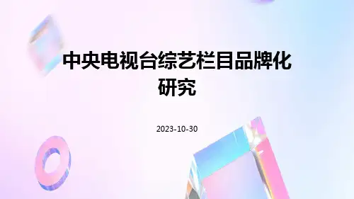 中央电视台综艺栏目品牌化研究