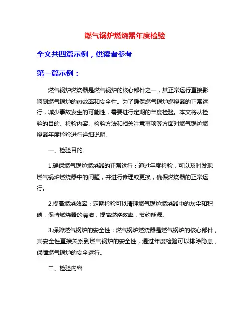 燃气锅炉燃烧器年度检验