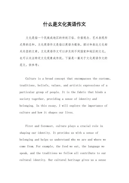 什么是文化英语作文