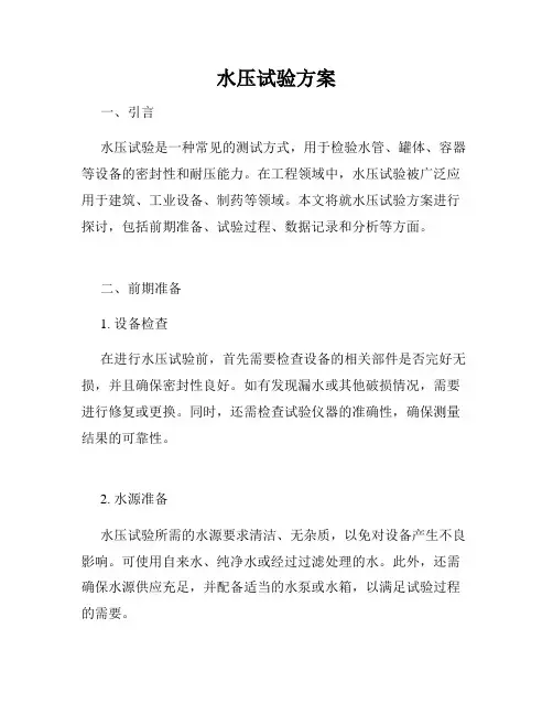 水压试验方案