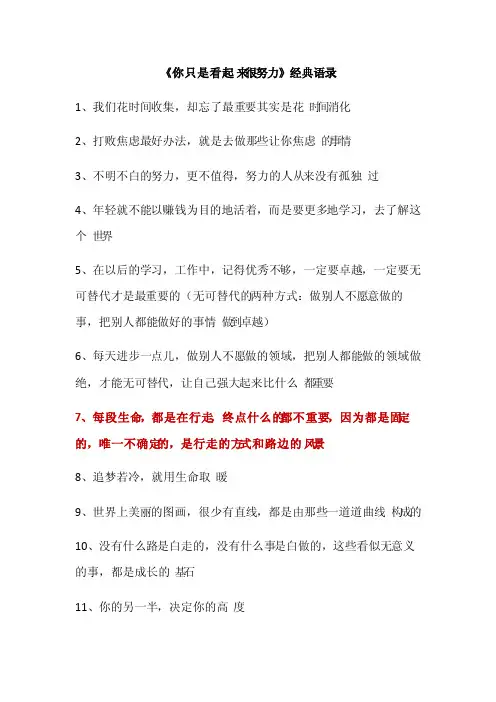 《你只是看起来很努力》李尚龙经典语录
