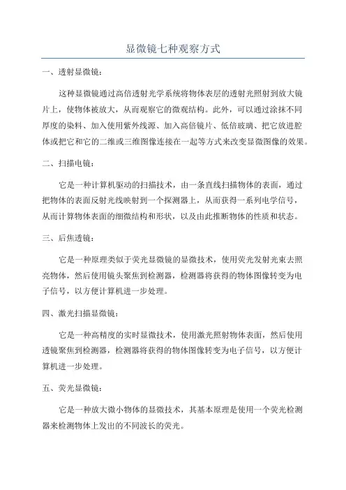 显微镜七种观察方式