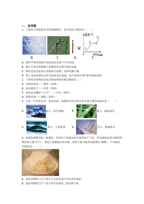 苏州苏州大学实验学校初中物理八年级上第一章《物态及其变化》检测(答案解析)