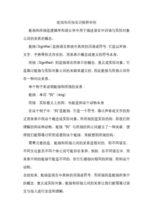 能指和所指名词解释举例