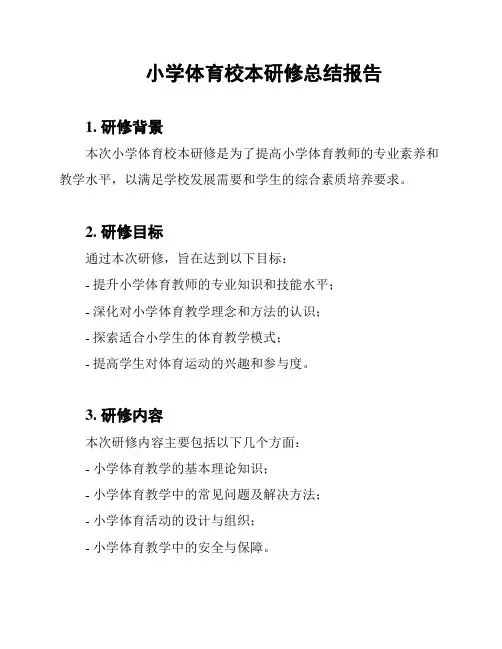 小学体育校本研修总结报告