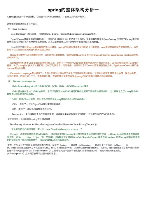 spring的整体架构分析一
