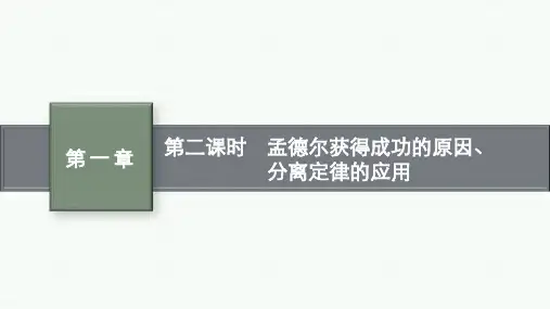 苏教版高中生物学必修2精品课件 第一章 第二节 第二课时 孟德尔获得成功的原因、分离定律的应用