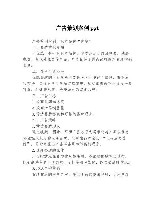 广告策划案例ppt