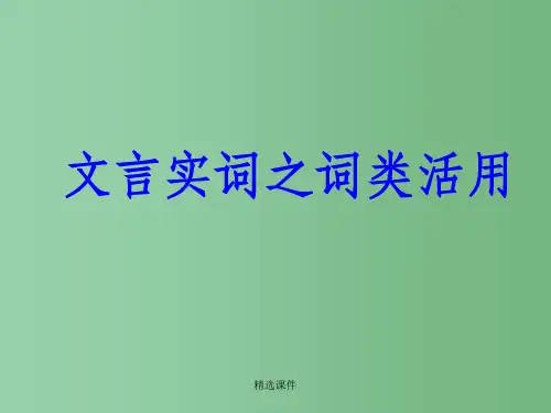 高中语文 文言实词之词类活用课件 新人教版