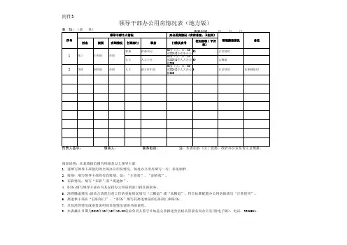 办公用房情况表