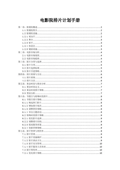 电影院排片计划手册
