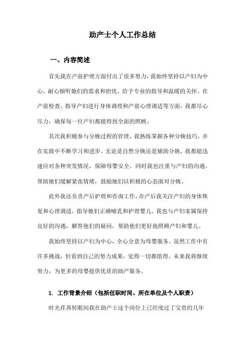 助产士个人工作总结