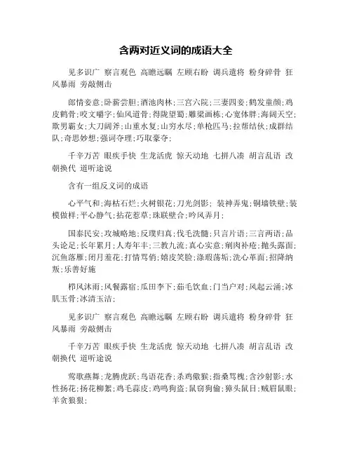 含两对近义词的成语大全