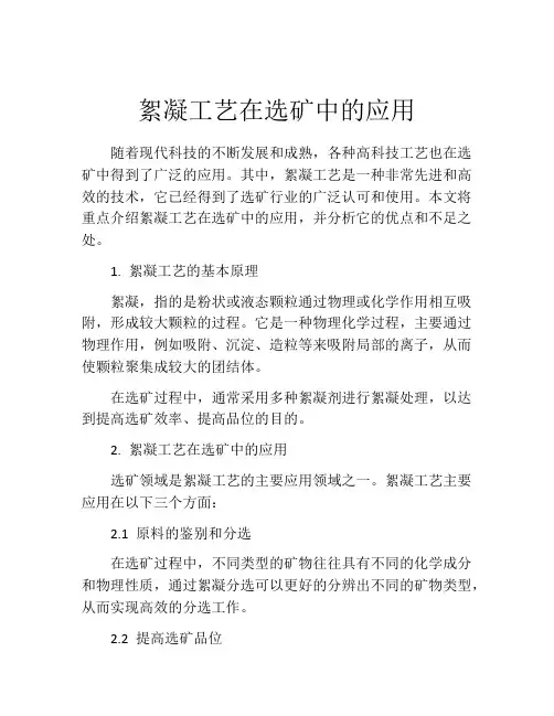 絮凝工艺在选矿中的应用