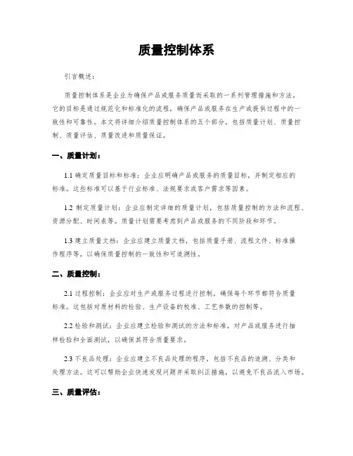 质量控制体系