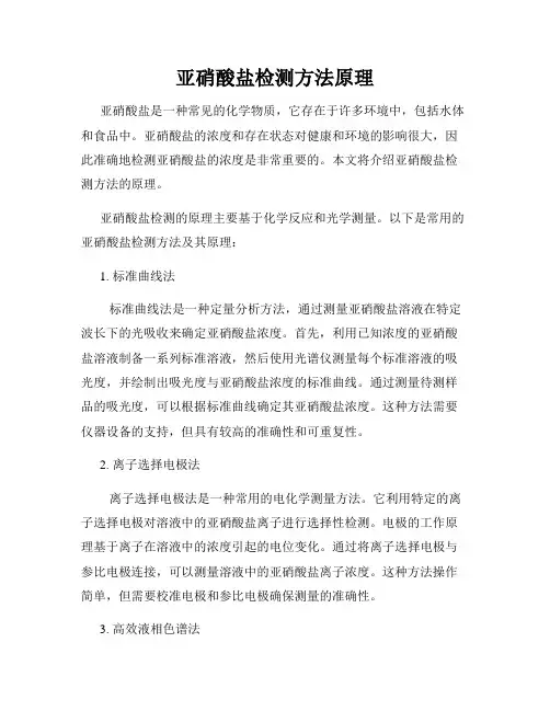 亚硝酸盐检测方法原理