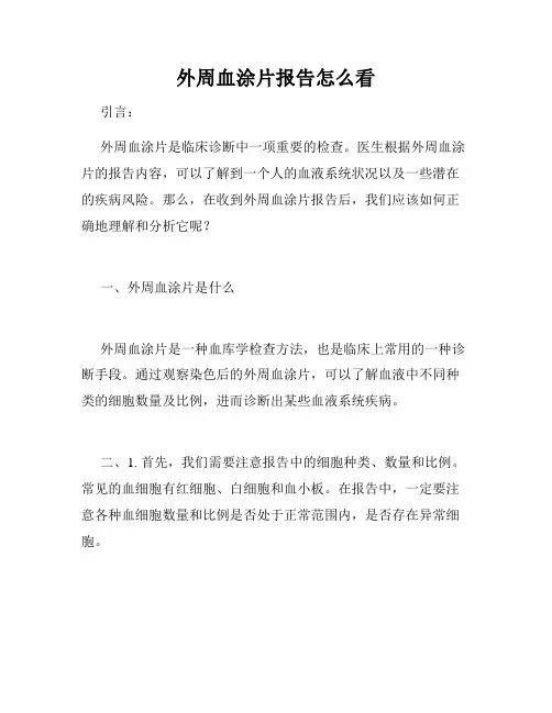 外周血涂片报告怎么看