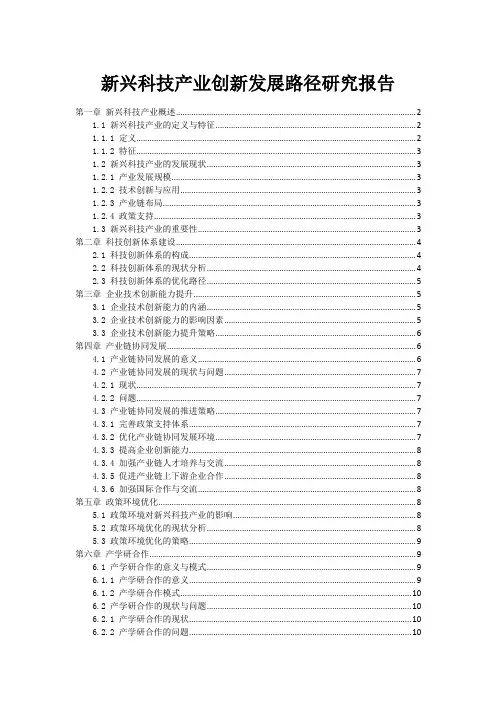 新兴科技产业创新发展路径研究报告