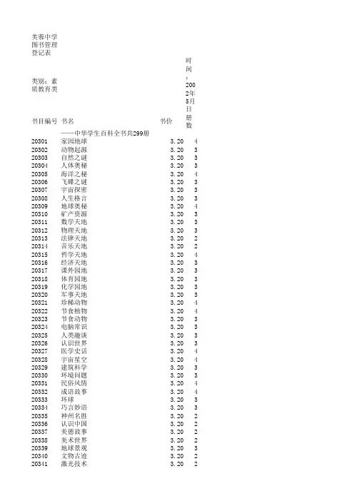 图书管理登记表