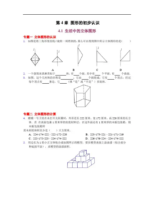 (完整word版).第四章图形的初步认识(能力培优)
