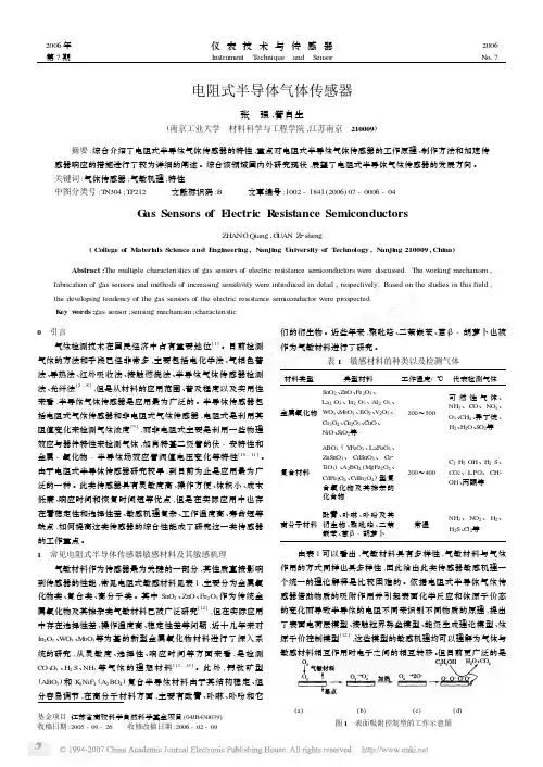 电阻式半导体气体传感器