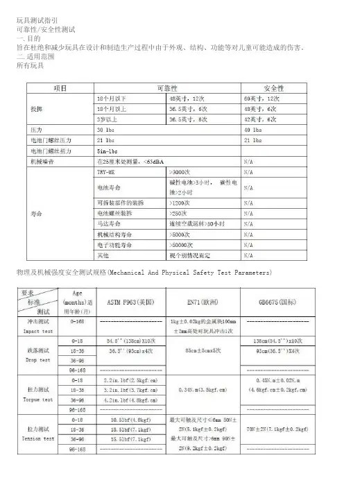 玩具测试指引